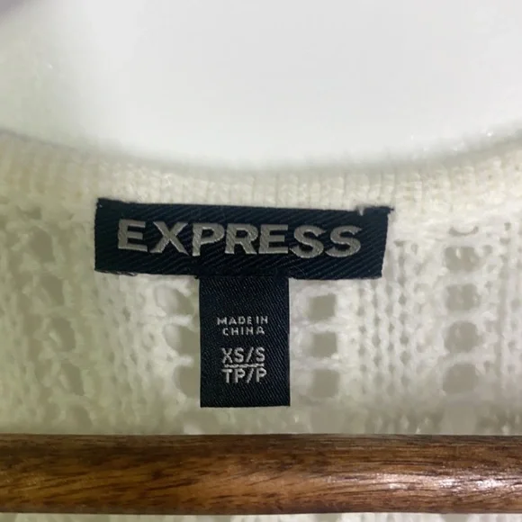 Express - Ivory Long Knit Tank Cardigan Size XS/S - Picture 6 of 9